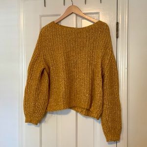 Sezane Chunky Knit Sweater in Mustard
